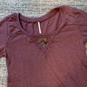 Free People | Beaded Long-Sleeved Trapeze Top